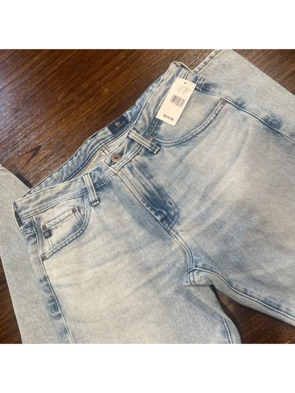 AG Tellis Modern Slim Jean Mens 32x33 Light Wash Denim DOTH Adriano Goldschmied